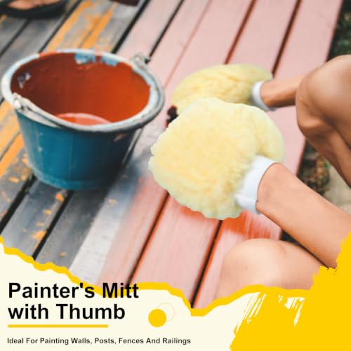 6 Pcs Paint Mitt Gloves with thumb Microfiber Terry for Railing