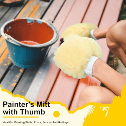 6 Pcs Paint Mitt Gloves with thumb Microfiber Terry for Railing