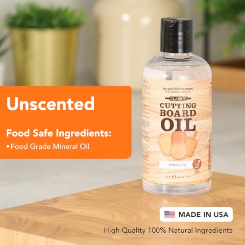 CLARK'S Food Grade Mineral Oil 12 oz, Butcher Block Conditioner - Unscented - style: Unscented - 12 Oz