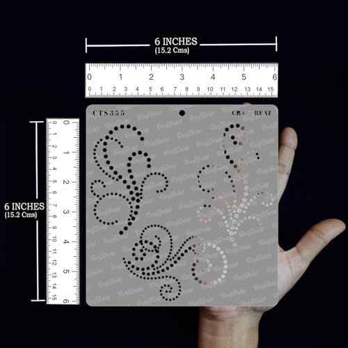 CrafTreat Reusable Slanting Polka Dot Stencils for Painting on Wood, Wall, Furniture, Canvas, Paper, Fabric, Floor & Tile – Dot Pattern DIY Craft Paint Stencil 6x6 Inches