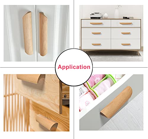 4 Pack 3.75" Cabinet Drawer Wood Pulls Knobs for Cupboard Door