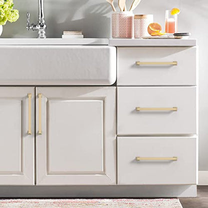 9BUILD 10 Pack 7 Inch Brushed Brass Cabinet Pulls,Kitchen Hardware - color: Brushed Brass, size: 7"/177MM Hole Center