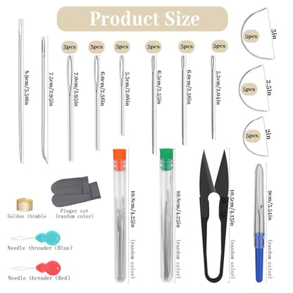 Yizzvb Heavy Duty Sewing Kit Thread Hand Needles Awl Sewing Supplies - color: 78 Pcs