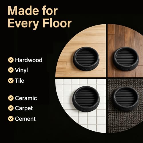 Non Slip Furniture Pads for Hardwood Floors -Yelanon 12Pcs 2” Coasters Cups - color: 12pcs2"round Black