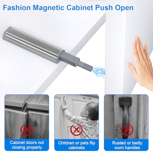 Jiayi Cabinet Latch Magnetic Push Catch 20 Pack Push to Open Cabinet Hardware Spring Release Push Touch Latch Heavy Duty Kitchen Door Push Release Latch for Drawer Closure Push Catch Press Out Latch - size: 20 Pack