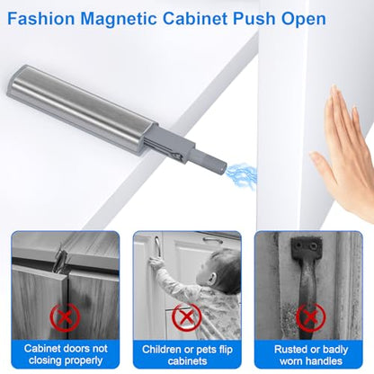 Jiayi Cabinet Latch Magnetic Push Catch 20 Pack Push to Open Cabinet Hardware Spring Release Push Touch Latch Heavy Duty Kitchen Door Push Release Latch for Drawer Closure Push Catch Press Out Latch - size: 20 Pack