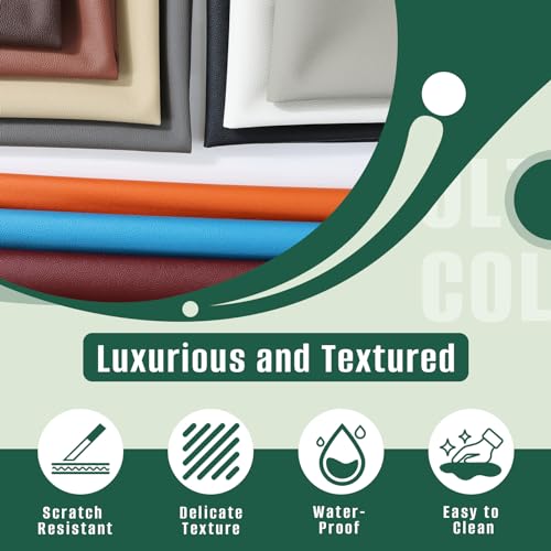 20PCS 12x8 Inches (30x20 CM) Faux Litch Leather Sheets, A4 Soft Textured PU Synthetic Leather Fabric for Bows Earrings Making DIY Craft - color: Litch Leather