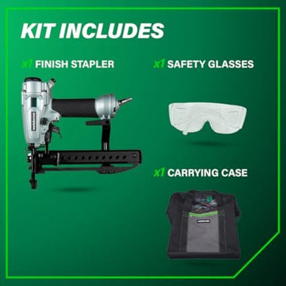 Metabo HPT 18 Gauge Finish Stapler, 1/4 Crown Staples Pneumatic, N3804A5