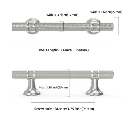 10 Pack 3-3/4 Inch Cabinet Pulls knurled Brushed Satin Nickel Kitchen Cabinet Handles Aluminum and Zinc Alloy Drawer Pulls Solid Cabinet Hardware - color: Brushed Satin Nickel Knurled, size: 3-3/4'' Hole Center(96mm)