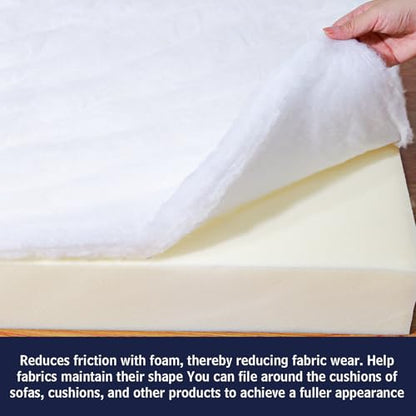 Dacron Polyester Cushions Wrap for Foam Padding, Batting for Upholstery,Quilt Batting by the Roll,200 GSM Upholstery Batting Medium Thick, Upholstery Batting, Cushions & DIY -48 inch * 59 Inch. - size: 48Inch X 59Inch
