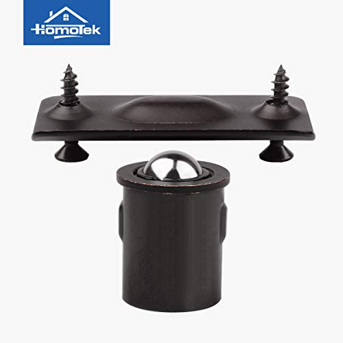 HOMOTEK 4 Pack Drive in Ball Catch with Strike Plate for Closet Doors, Oil Rubbed Bronze, 13/16 Inch x 1-1/8 Inchs,Die-cast, Adjustable Tension Ball - color: Oil Rubbed Bronze