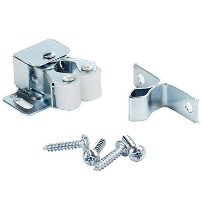 Rok Hardware 10 Pack of Zinc Double Roller Catch with Prong for Cabinet Doors, RV Cabinet Latch, Camper Cabinets, Kitchen Cabinets, Dressers ROKRLCZC