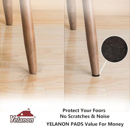 Felt Furniture Pads for Hardwood Floors Felt Pads for Chair Legs Yelanon - size: 24 pcs Brown Round