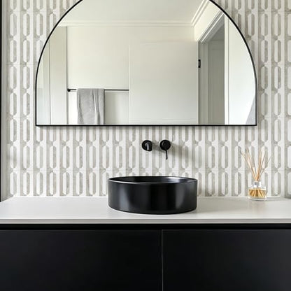STICKGOO Peel and Stick Backsplash Tiles, 12 x 12 in, White/Beige - color: Pure White+Beige Slate