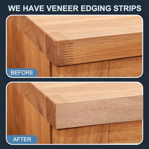 PATIKIL Limba Edge Banding, 5/8 Inch x 50 ft Wood Veneer Tape Pre-glued Flexible Plywood Edge Banding with Hot Melt Adhesive for Furniture Restoration