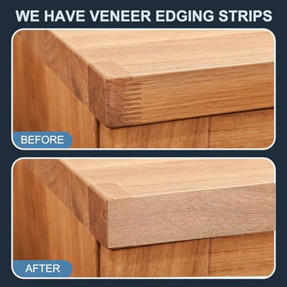 PATIKIL Limba Edge Banding, 5/8 Inch x 50 ft Wood Veneer Tape Pre-glued Flexible Plywood Edge Banding with Hot Melt Adhesive for Furniture Restoration