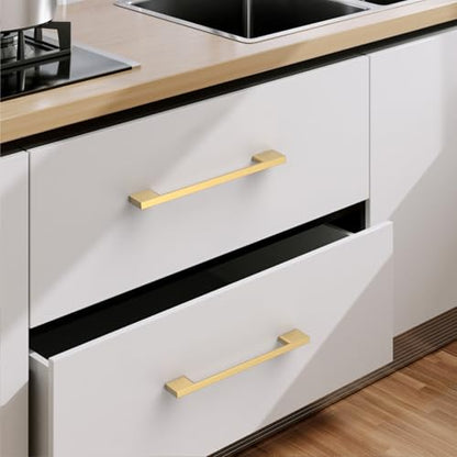 9BUILD 10 Pack Champagne Bronze Cabinet Pulls 5 Inch Champagne Kitchen Cabinet Handles, Cabinet Hardware for Cupboard Drawer Pulls - color: Champagne Bronze, size: 5"/128MM Hole Center, style: 10 Pack
