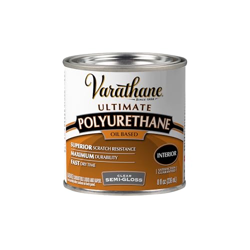 Varathane Semi-Gloss Interior Polyurethane - size: Half Pint (Pack of 1), style: Semi-Gloss