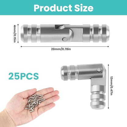 Barrel Hinges for Wooden Boxes, Silver, 0.16 x 0.79 in, 25-Pack - color: 25 Pcs Silver(0.16x0.79)