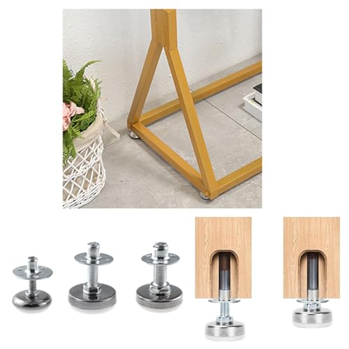 6pcs Adjustable Leg Levelers Furniture Leveling Feet M6 Thread Heavy Duty Couch Table Chair Leveling Feet for Indoor, Outdoors
