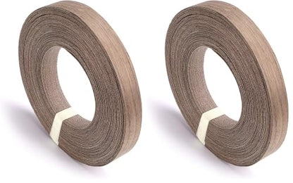 Skelang Walnut Wood Veneer Edge Banding Preglued Iron-on with Hot Melt Adhesive Edgebanding Flexible Wood Tape (3/4"×50') (Pack of 2) - size: 3/4" x 50' (Pack of 2)