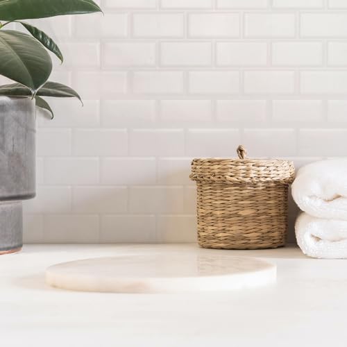 Smart Tiles Peel and Stick backsplash, Subway Pure White, 10.95"x9.7" - color: Pure White