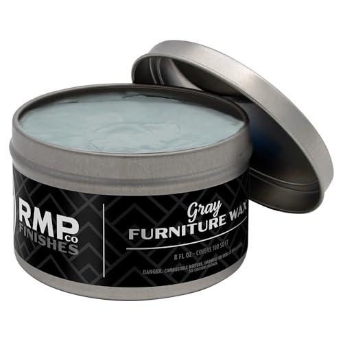 RMP Finishes Furniture Wax Sealant for Painted Furniture, Paint Sealer Topcoat for Cabinets, Unfinished Wood Decor, Beeswax, Gray, 8 oz. - color: Gray, size: 8 Ounce