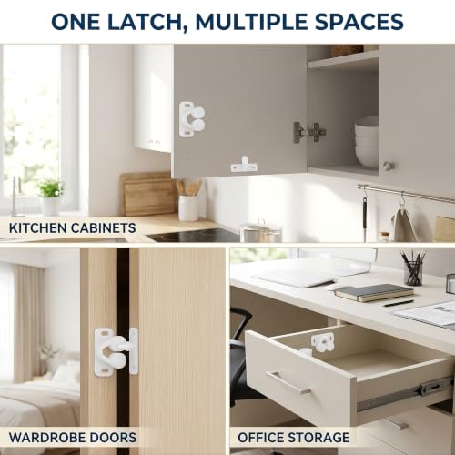 3Pcs White Marine Boat Ball Catch Door Cupboard Spring Back Plates Roller Latch Plastic Catches Cabinet Hardware