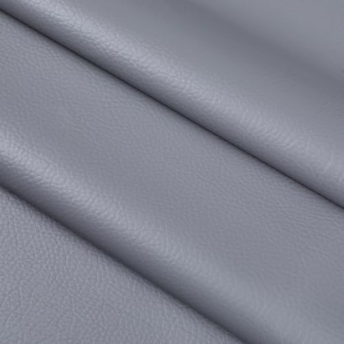 Faux Leather 0.7mm Upholstery Fabric by the Yard 55x72 Inch Gray - color: Gray, size: Pre Cut 2 Yard