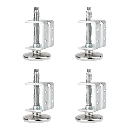 POWERTEC U-Bracket Leg Levelers 4PK, Heavy Duty Adjustable Furniture Feet for Work Bench/Cabinet/Desk, w/Non-Marring Pads (71151) - size: U Bracket Leveler, Set of 4