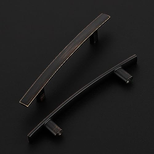 30 Pack Oil Rubbed Bronze Cabinet Handles, 3.75" Hole Center Curved Pulls - color: Oil Rubbed Bronze, size: 3.75" Hole Center