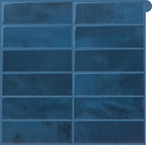 Peel and Stick Backsplash for Kitchen,New Upgrade 12" x 12" Large Premium Kitchen Backsplash,Sticker on Subway Tile Peel and Stick,Blue 10-Sheet. - color: Dark Blue