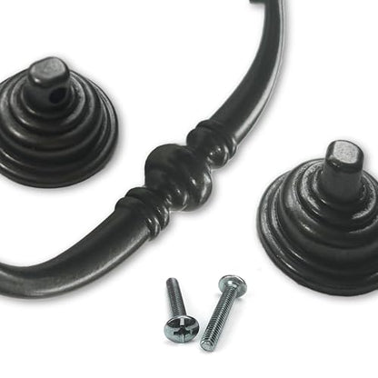 6 PCS Oil-Rubbed Bronze Metal Drop Bail Pulls, 3-1/4" Center to Center - color: Oil Rubbed Bronze, size: 3-1/4" Center to Center