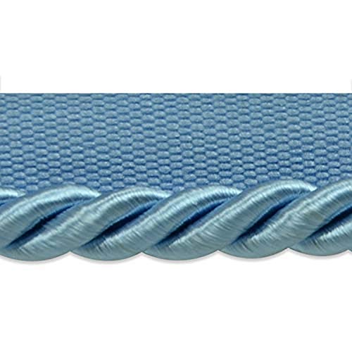 Trims by the Yard Emmerson 1/4" Twisted Lip Cord Trim, Versatile Trim for DIY Crafts, Picture Frames, Home Decor, and Fashion Items, 5-Yard Cut, Blue - color: Blue