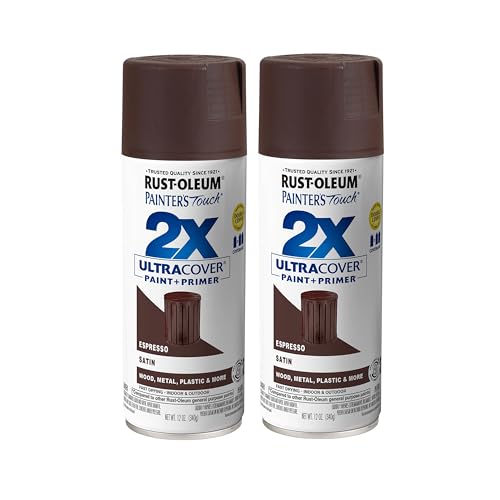 Rust-Oleum Painter's Touch 2X Ultra Cover Spray Paint, Satin Espresso - color: Satin Espresso, size: 12 Ounce (Pack of 2)