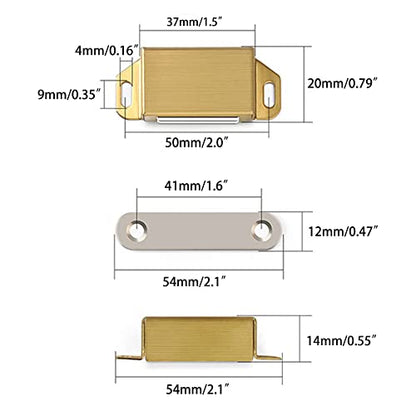 Cabinet Door Catch with Strong Magnetic, 1.2mm Thickness Furniture Latch 20 lbs, Gold (Pack of 8) - color: 8PCS-Gold