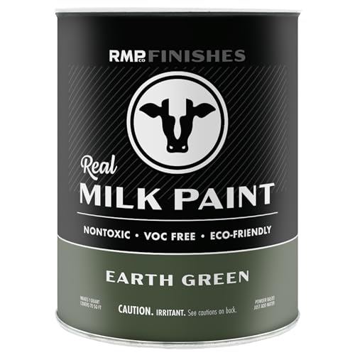 RMP Finishes Real Milk Paint Powder for Wood Furniture, Cabinets, Walls, Brick, and Stone, Matte Finish, Water-Based, Organic, Earth Green, 1 Quart - color: Earth Green, size: 32 Ounce (Pack of 1)