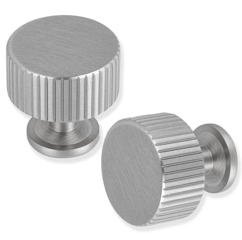 10-Pack 1-1/8 Inch Knob Brushed Satin Nickel Cabinet Pulls Solid Heavy Duty Cabinet Pull is Suitable for Drawers Dressers Handles Kitchens Bathroom cabinets - color: Brushed Satin Nickel, size: 1-1/8 Inch(28mm) Diameter