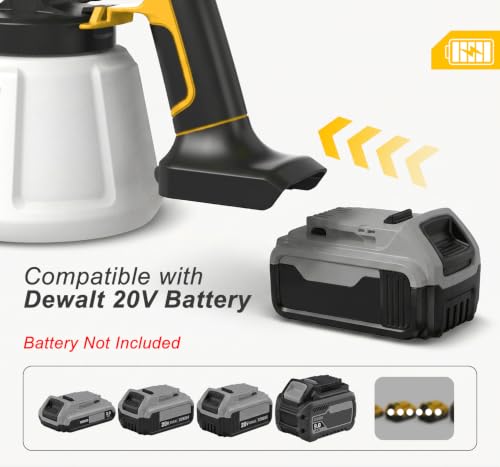 Cordless Paint Sprayer Compatible with DEWALT 20V MAX Battery, Tool Only