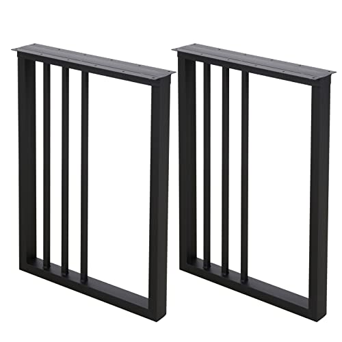 Metal Table Legs 28''Hight 20'' Wide Black Heavy Duty Furniture Legs for DIY Coffee Table Modern Desk Legs Industrial & Rustic Duty Square Tube Desk Legs Set of 2 (28X20 inch) - size: 28X20 inch
