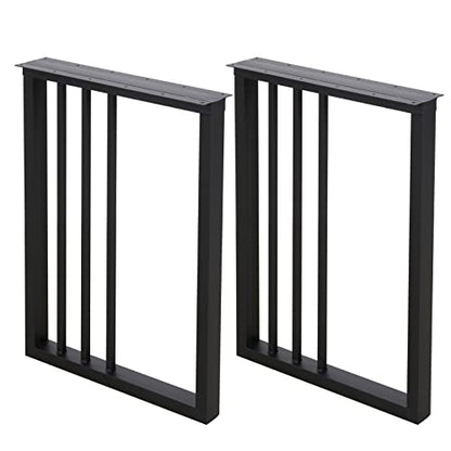 Metal Table Legs 28''Hight 20'' Wide Black Heavy Duty Furniture Legs for DIY Coffee Table Modern Desk Legs Industrial & Rustic Duty Square Tube Desk Legs Set of 2 (28X20 inch) - size: 28X20 inch