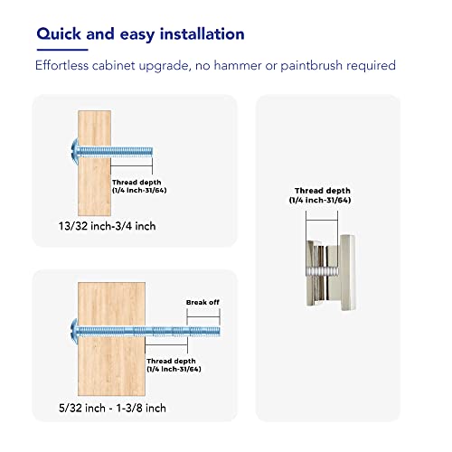 Brushed Nickel Cabinet Pulls, Single Hole, 10 Pack, Heavy Duty - color: Brushed Nickel, size: Single Hole