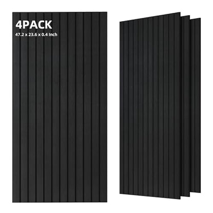 TO-TH Sound Absorbing Panels Wood Grain Acoustic Wall Panel 4 Pack, Smoky - color: Smoky, size: 4 pcs - 47.2'' * 23.6''