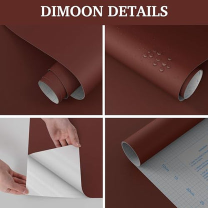 Dimoon 78.7"x17.7" Peel and Stick Wallpaper Dark Red Contact Paper Environmentally Friendly Materials Thickening Upgrade Embossed Renter Friendly Wall Paper Modern Vinyl Wrap for Countertop Bedroom - color: Dark Red, size: 17.7" x 78.7"