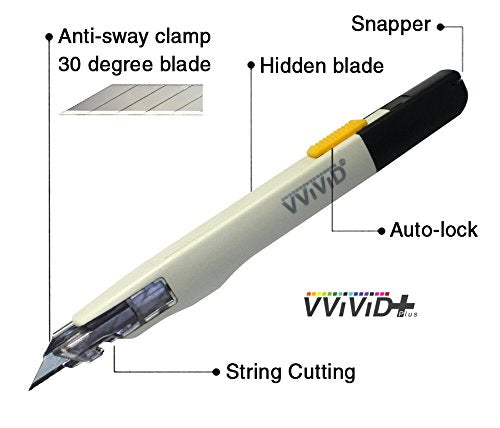 VViViD Premium Retractable Precision Balanced Multi-Use Craft Utility Knife for Vinyl, Paper and Hobby Cutting (3 pieces)