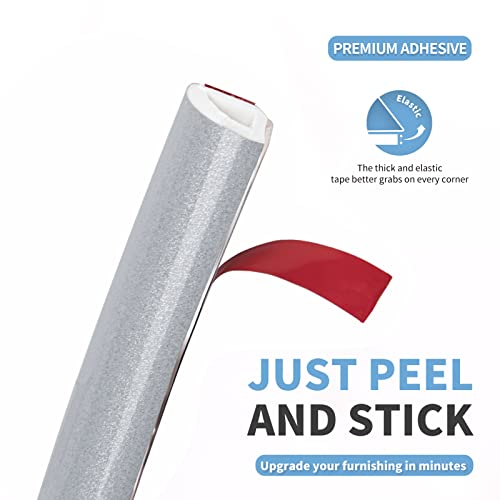 Art3d 17 ft Flexible Peel and Stick Wall Molding Trim Caulk Strip, Silver - color: Silver, size: 17 Feet