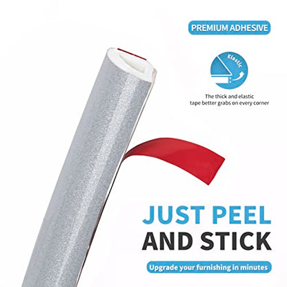Art3d 17 ft Flexible Peel and Stick Wall Molding Trim Caulk Strip, Silver - color: Silver, size: 17 Feet