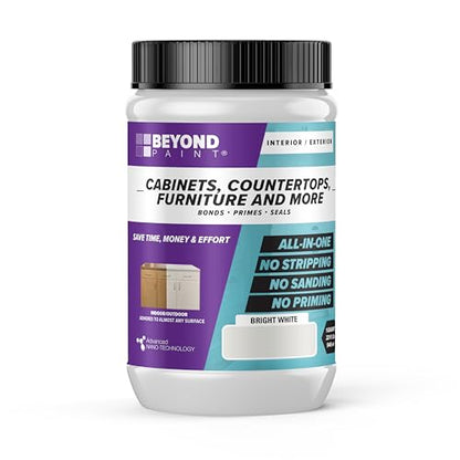 BEYOND PAINT - Furniture, Cabinets and More All-in-One Refinishing Paint -Quart of Bright White - color: Bright White