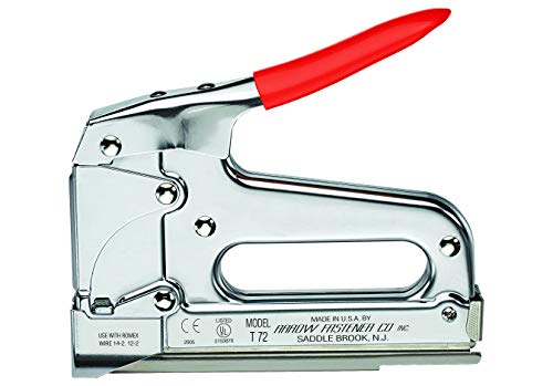 Arrow T72 Heavy Duty Wire and Cable Staple Gun, Manual Stapler