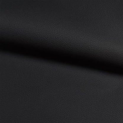 Black Faux Leather Fabric 20"×55" Lychee Grain Upholstery Vinyl - color: Black Lychee Grain, size: 20"x55" (50cm x 140cm)